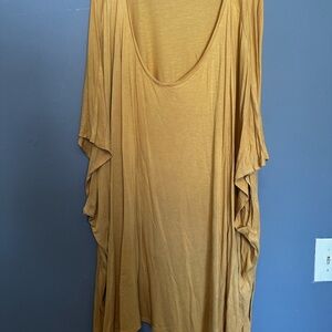ellos Mustard Yellow Draped Tunic Top